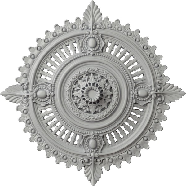 Ekena Millwork Haylynn Ceiling Medallion (Fits Canopies up to 1 1/4"), 29 1/8"OD x 1 1/4"ID x 4"P, Frost CM29HYFRF - main